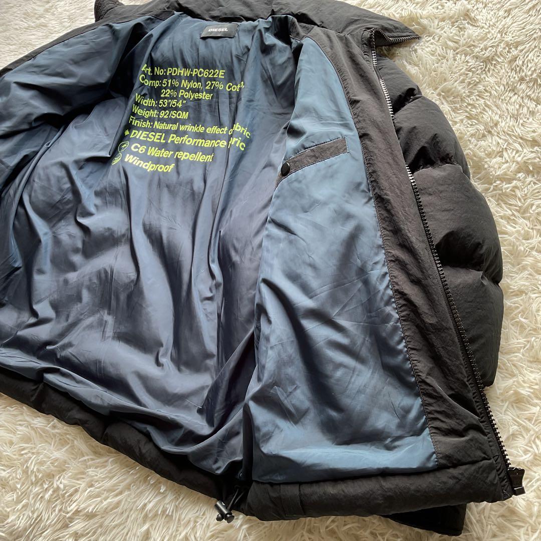 現行✨DIESEL ダウンジャケット　キルティング　M 黒　ショート丈　エンボス