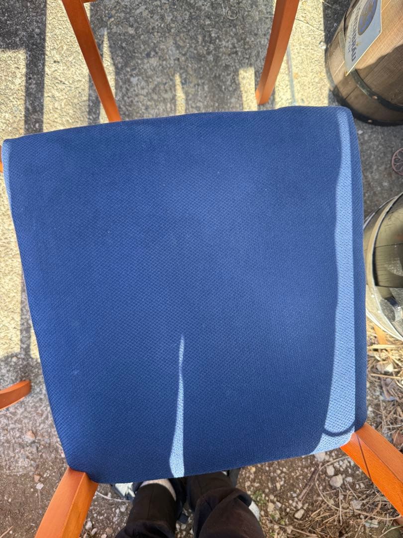 renoma レノマ 木製ダイニングチェア 4脚セット 青座面　フランス　パリ