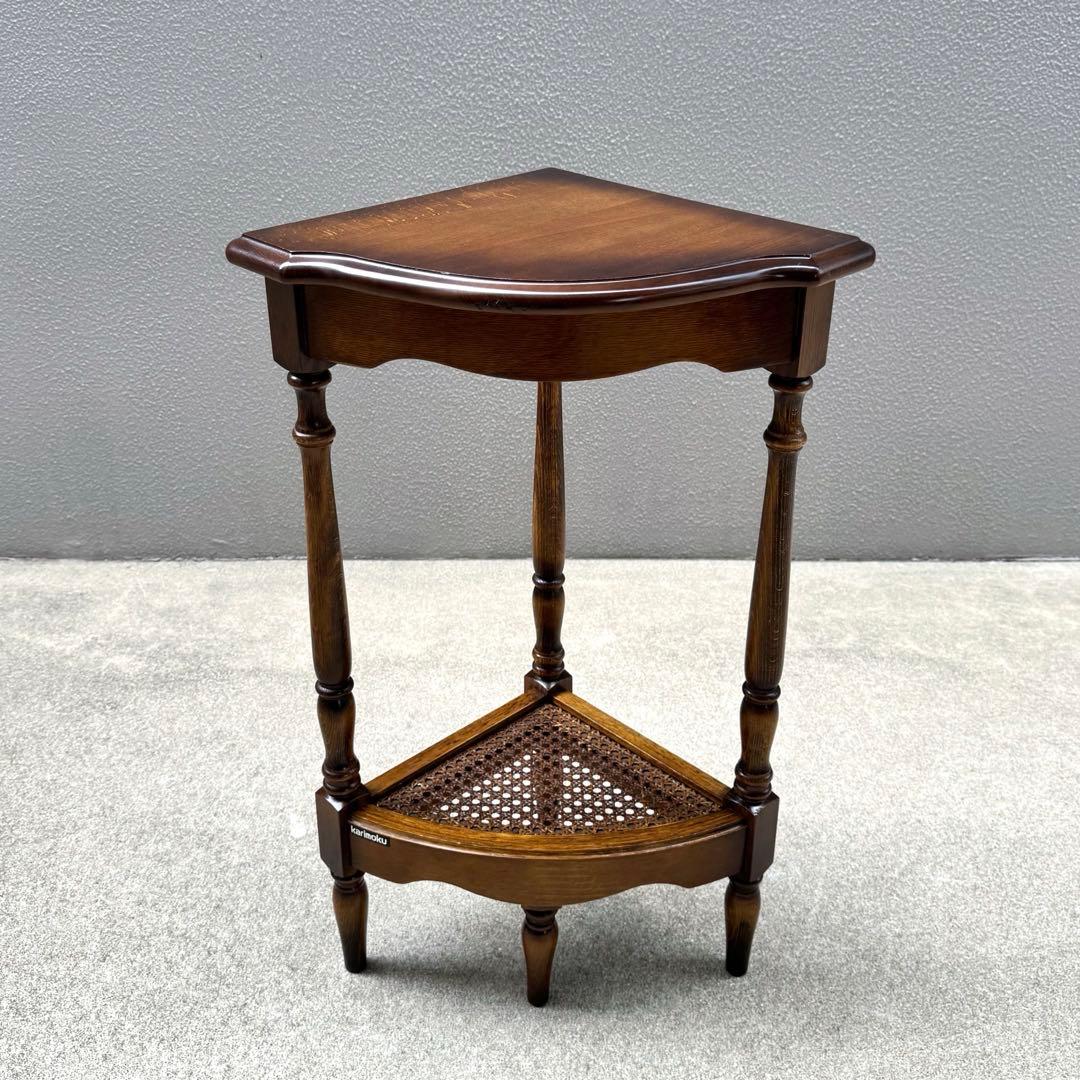 カリモク コロニアル コーナーラック アンティーク ビンテージ ラック ろくろ脚