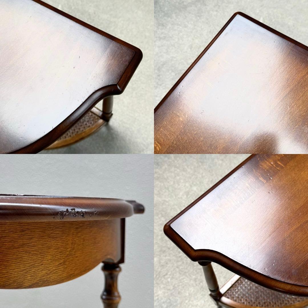 カリモク コロニアル コーナーラック アンティーク ビンテージ ラック ろくろ脚