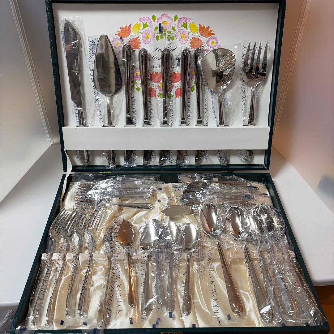 ラッキーウッド　カトラリーセット　マリエッタ　35本　ステンレス　新品未使用