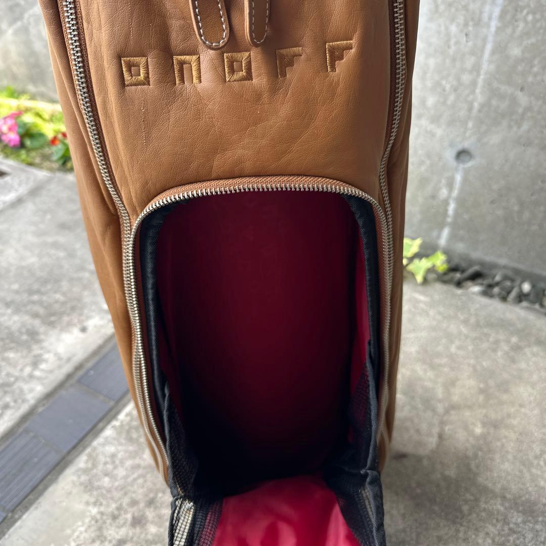 ONOFFブラウン レザー風 キャディバッグ　軽量