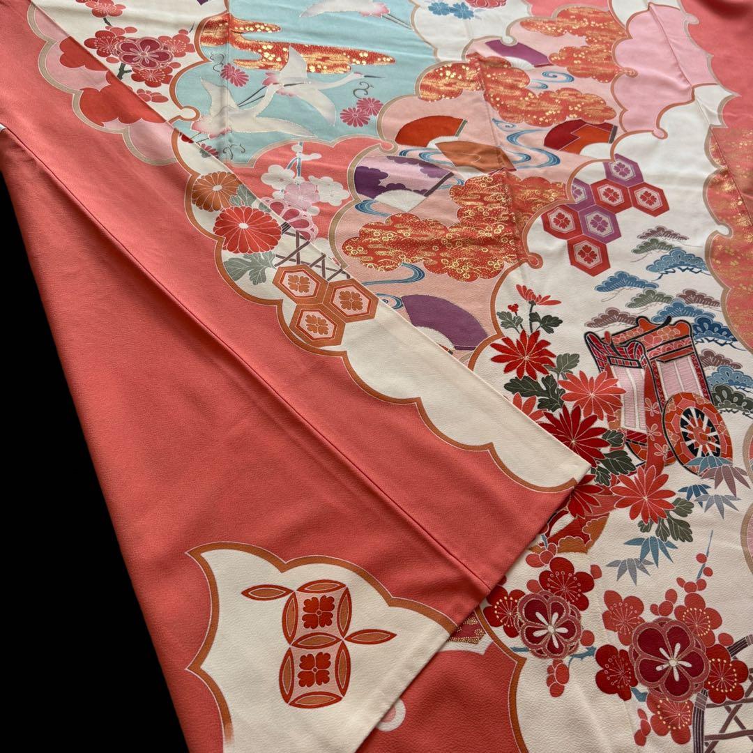上質　振袖フルセット　手挿し友禅　古典柄　トールサイズ　168cmまで