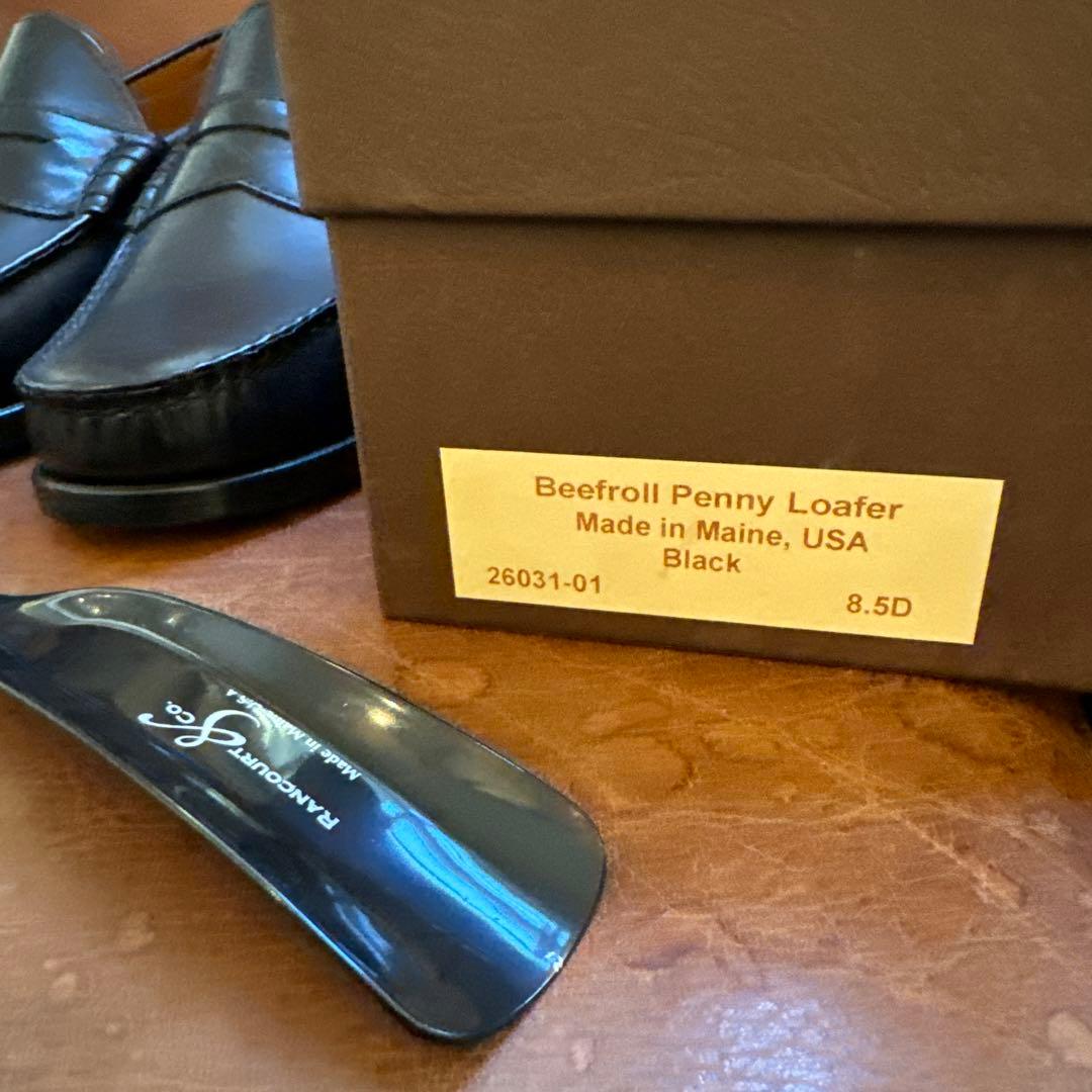 ランコート　ピンチペニーローファーBLACKカーフ　size 8hD 新品未使用