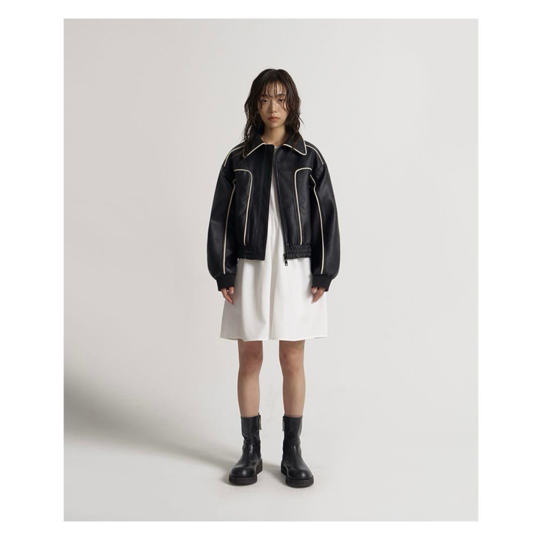 【再販なし】ORO Buffing leather piping blouson