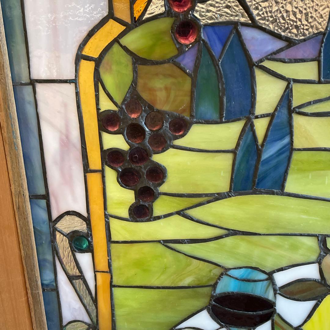 N*o様 ステンドグラス パネル ワイナリー 農園風景 約94×58cm 壁掛け