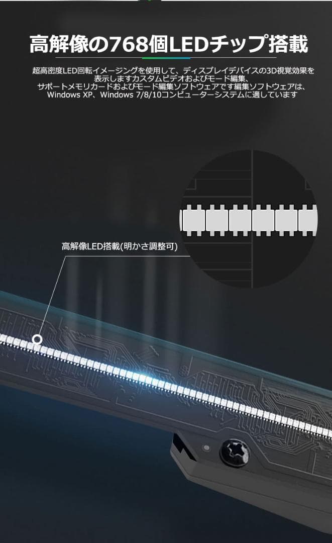 3D LED看板 3DホログラムLEDファン 裸眼3Dホログラム 65cm