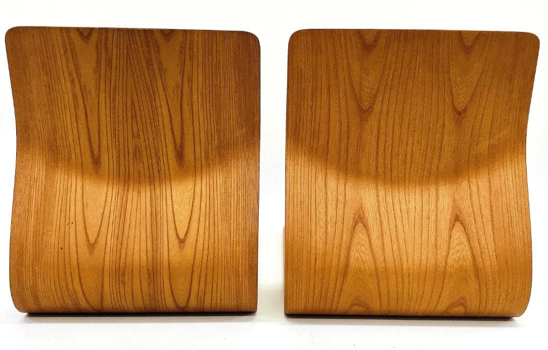 Tendo 天童木工 座椅子 2脚セット 藤森健次 曲げ木 ケヤキ板目 曲木⑩