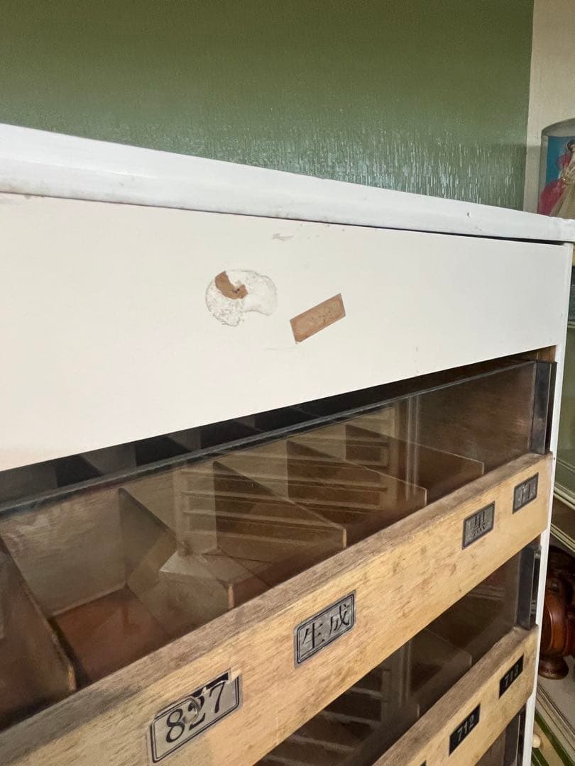 ミシン糸ケース 特大 収納棚 昭和レトロケース 当時物 アンティーク インテリア