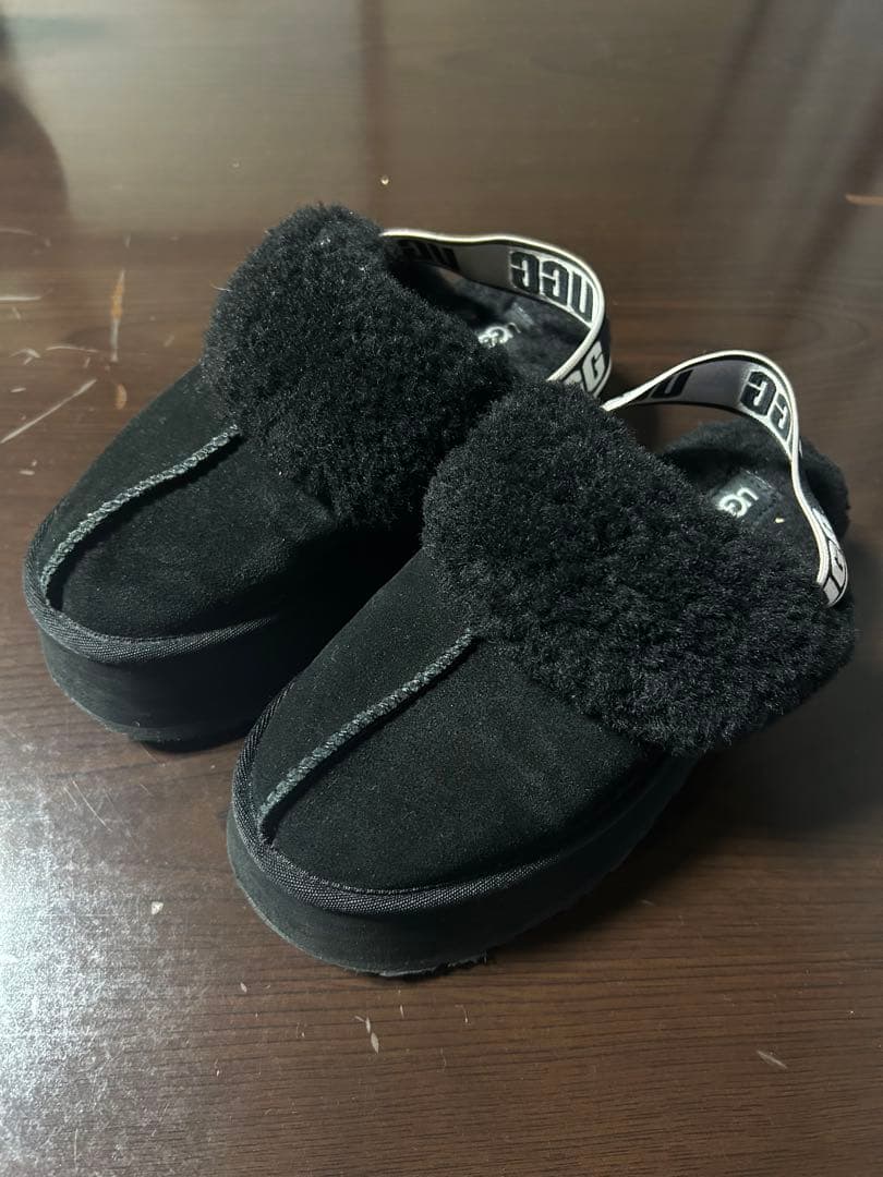 【a】UGG ファンケット ブラック ムートン