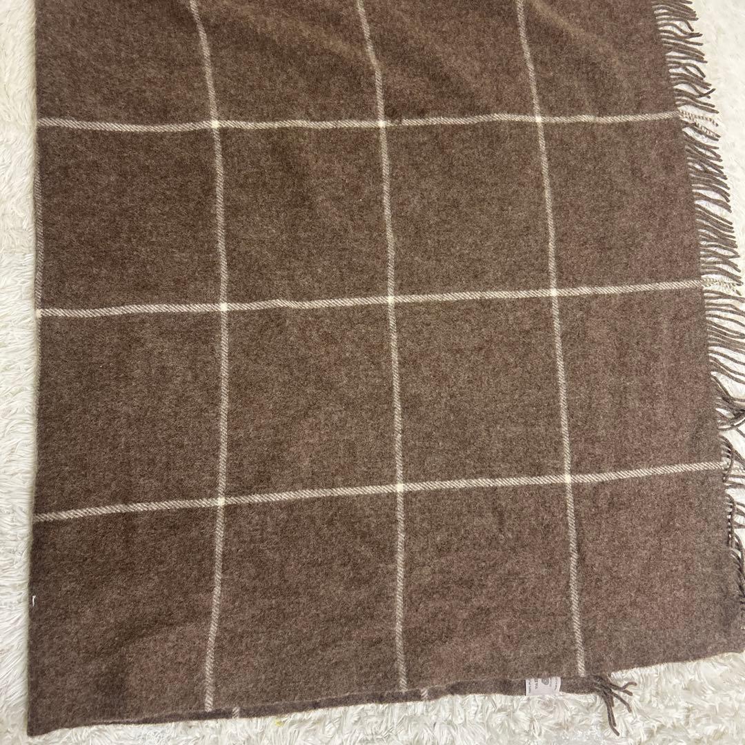 【美品】シルケボー　ブランケット　大判　ブラウン　チェック　130×185cm