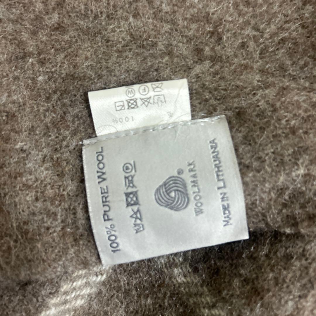 【美品】シルケボー　ブランケット　大判　ブラウン　チェック　130×185cm