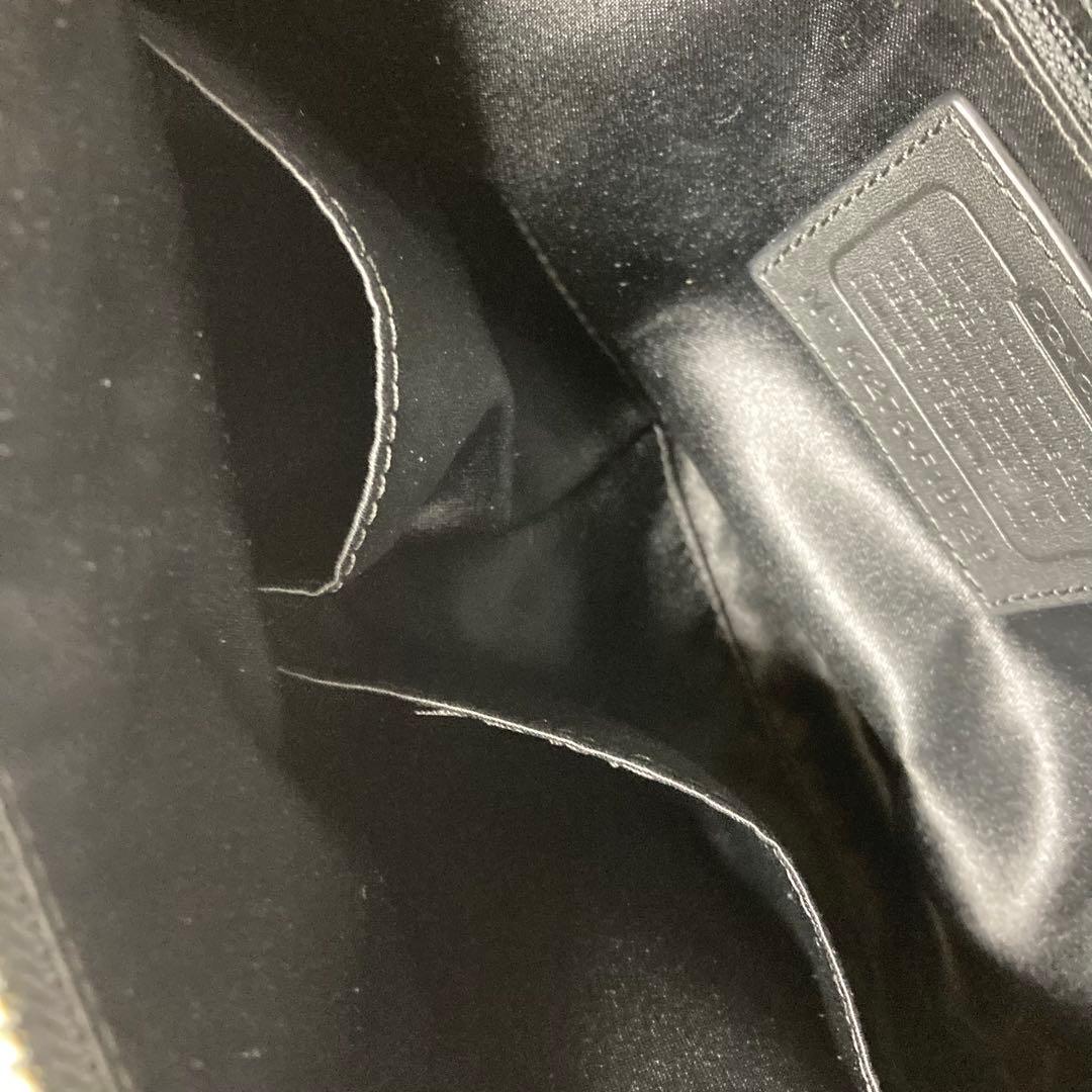 COACH ショルダーバッグ　ブラック　ボート型　 レザー　ハンドバッグ　斜め掛