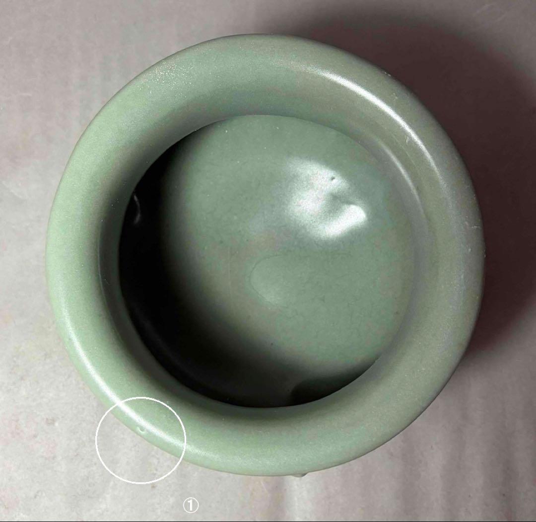 中国 青磁三つ足炉　f2251126