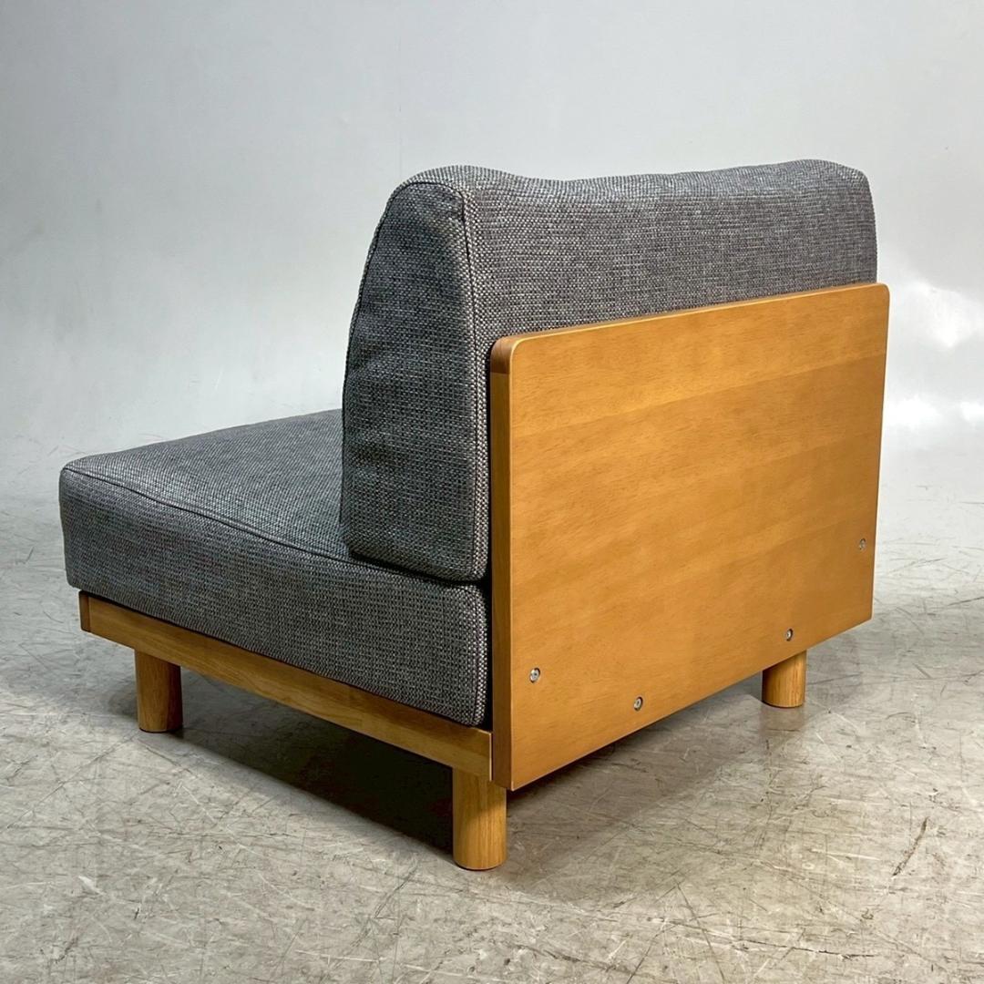 無印良品 MUJI ゆったり座れるアームレスソファ 1シーター グレー シンプル