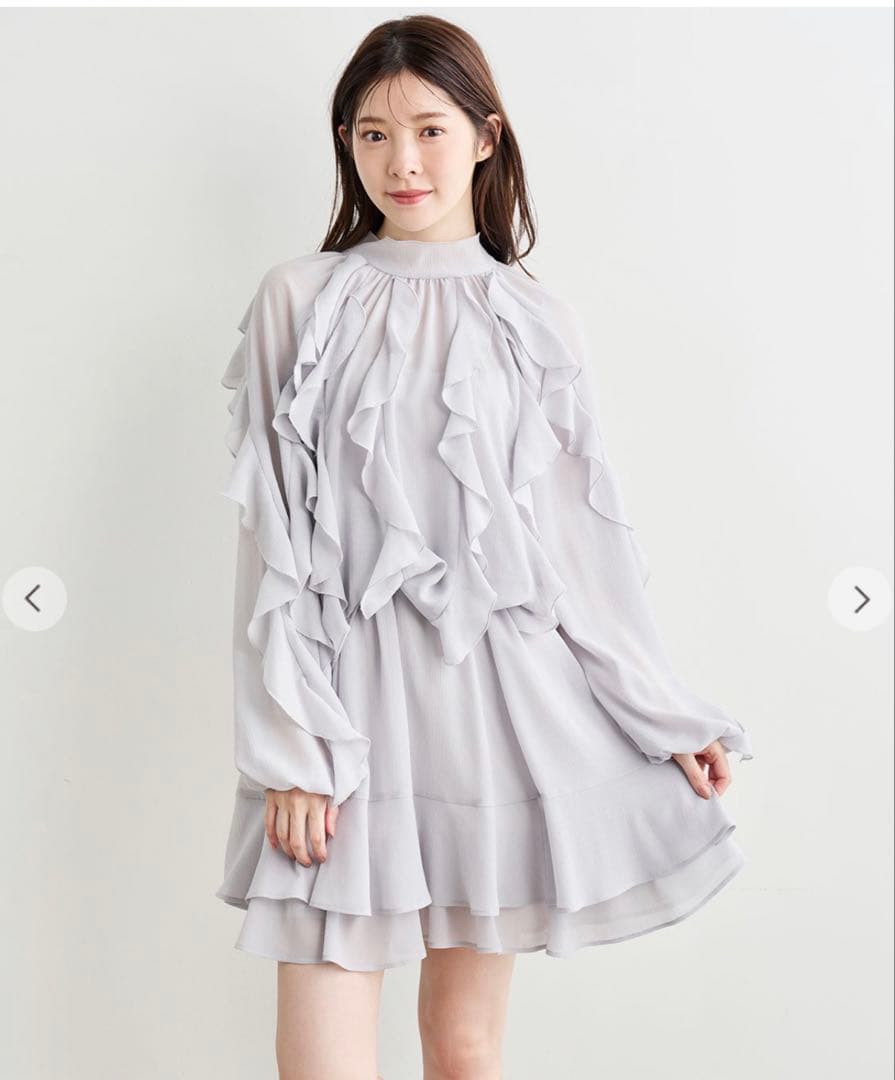 COCO DEAL カスケードボウタイフリルミニワンピース