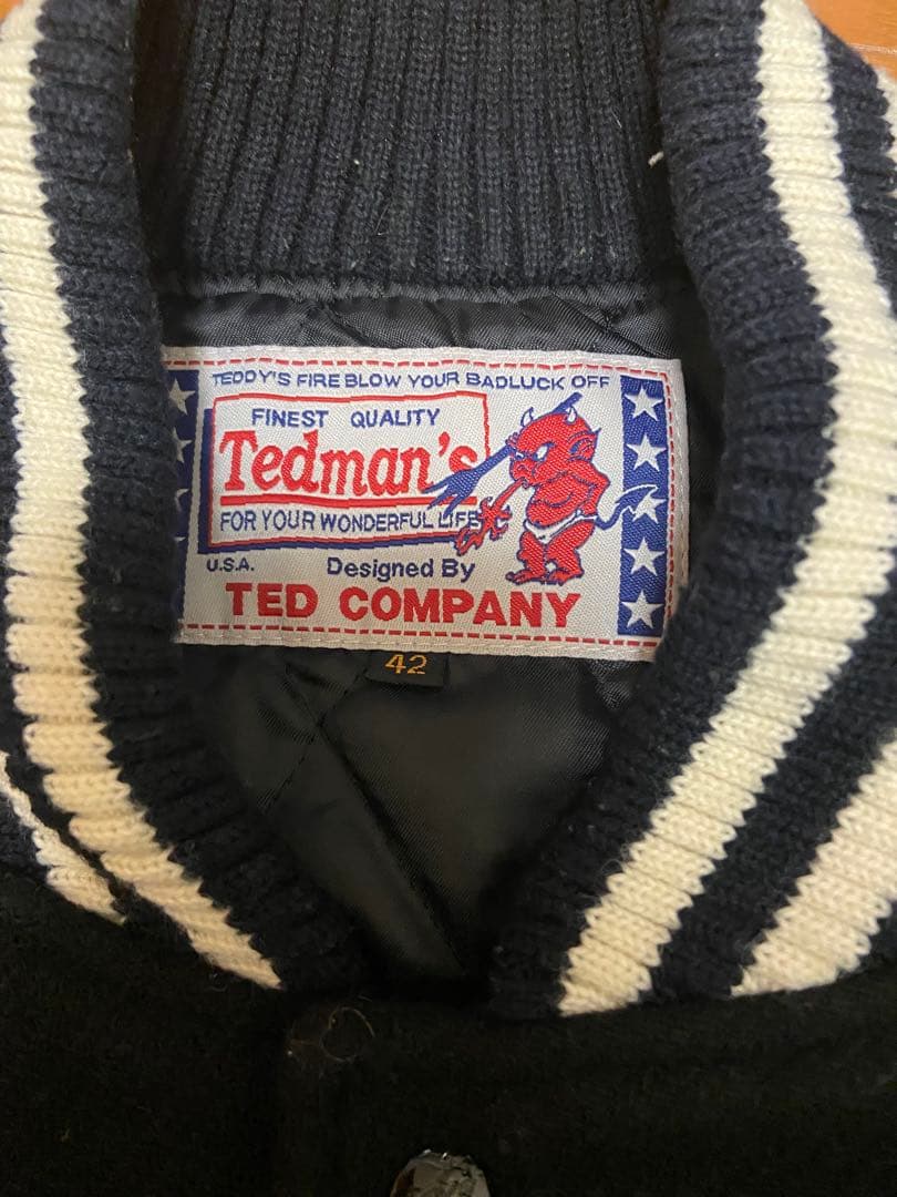 テッドマン 袖革フルデコ スタジャン TDJ-12000黒L