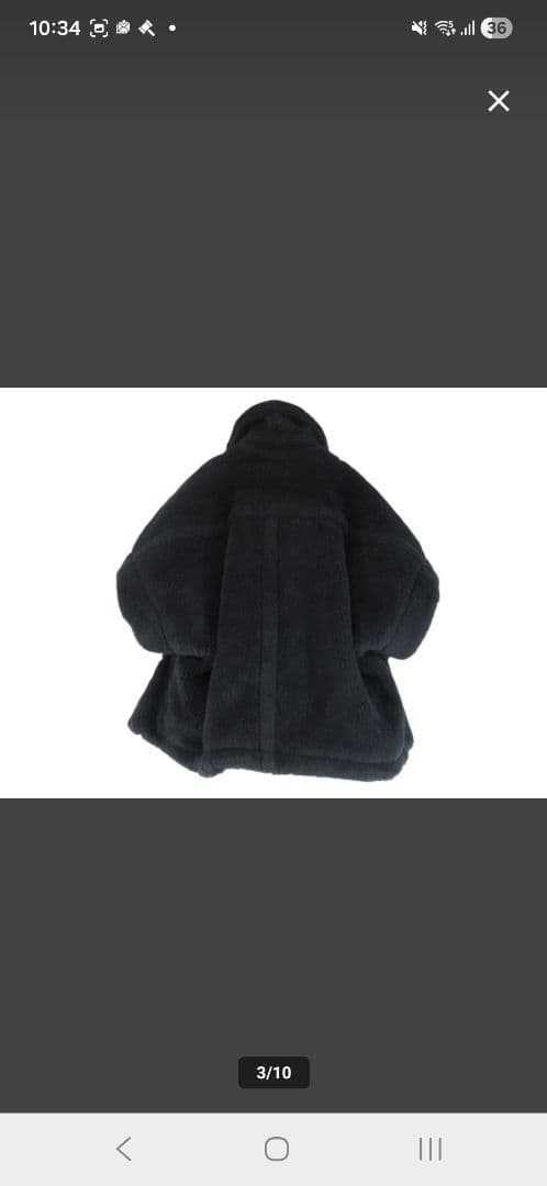 超美品MaxMara/マックスマーラテディベアケープブラックSM165/88A