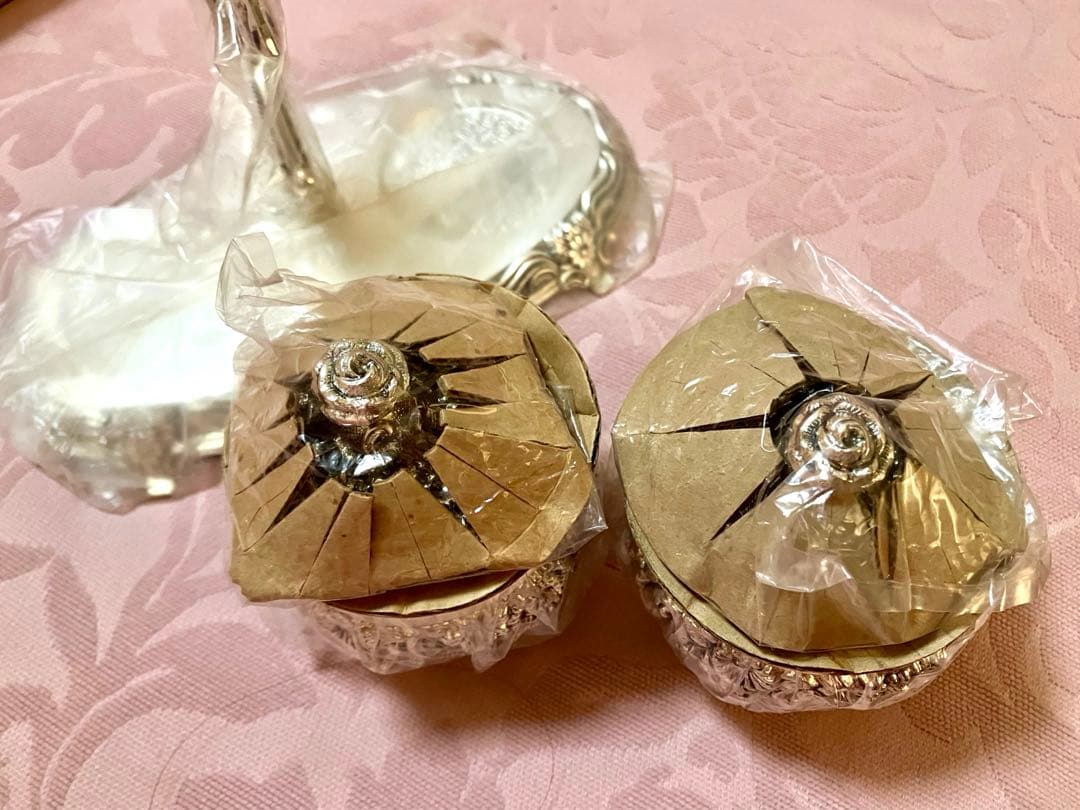 上品な輝き☆アンティーク シュガーポットスタンドセット / 薔薇 ローズ 日本製