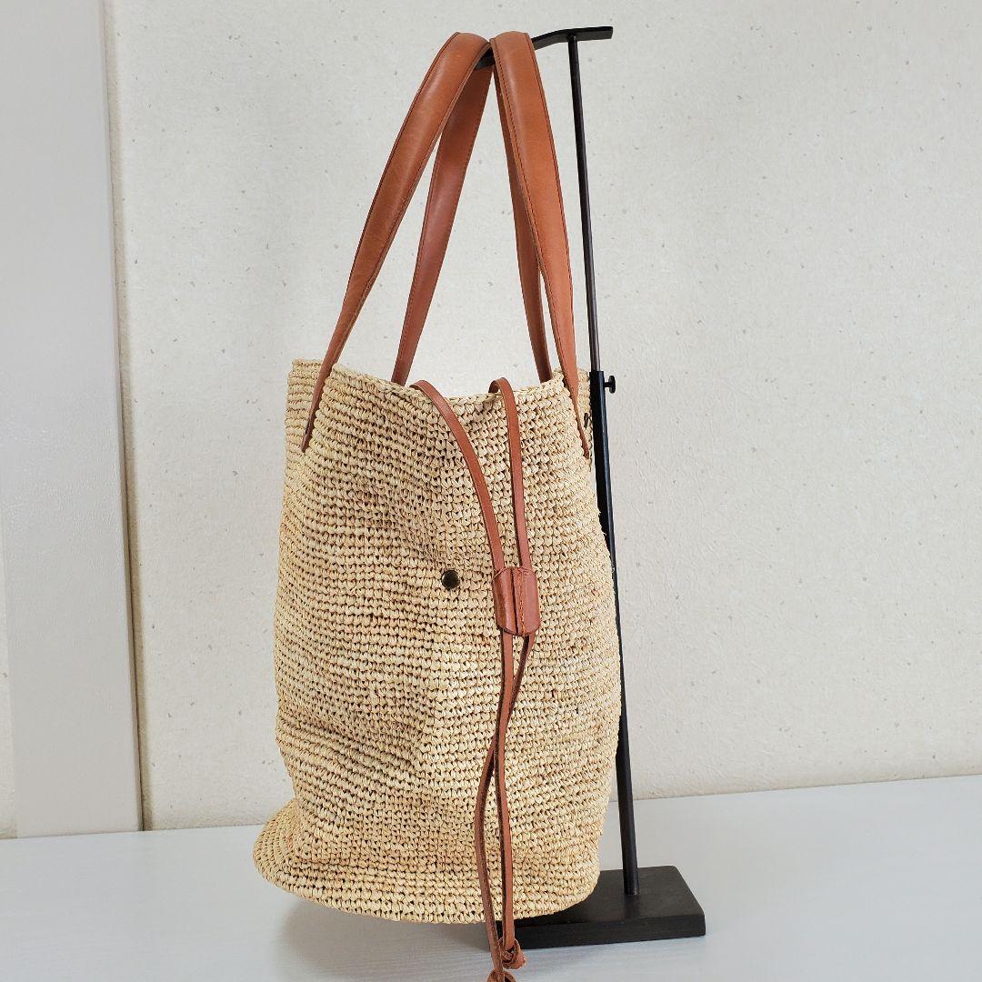 HELEN KAMINSKI ヘレンカミンスキー バケツ型 ラフィアトートバッグ