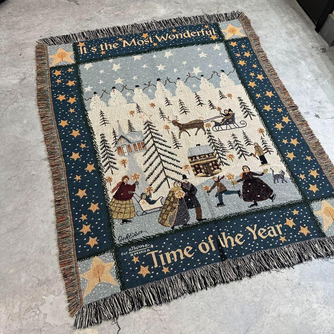 クリスマス　マルチ・ソファカバービンテージラグ　160x132