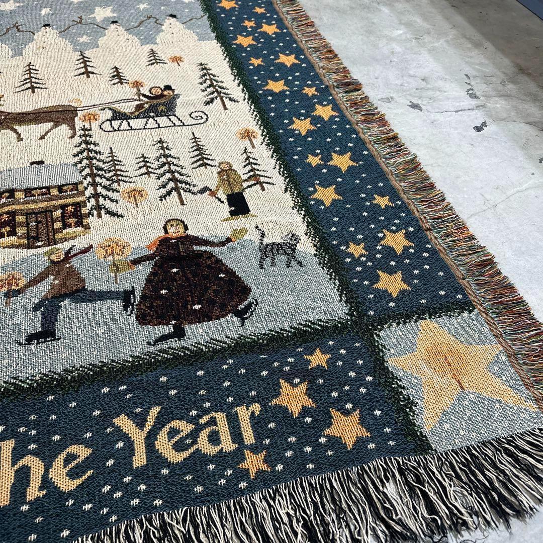 クリスマス　マルチ・ソファカバービンテージラグ　160x132