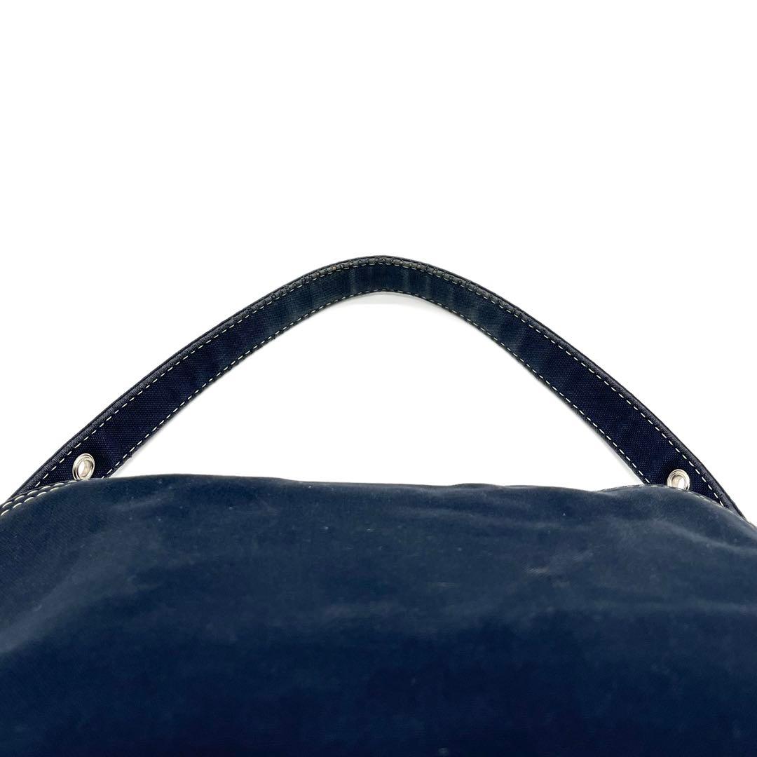 FENDI フェンディ マンマバケット マーブル デニム ショルダーバック 濃紺