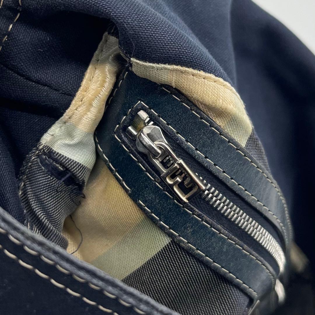 FENDI フェンディ マンマバケット マーブル デニム ショルダーバック 濃紺