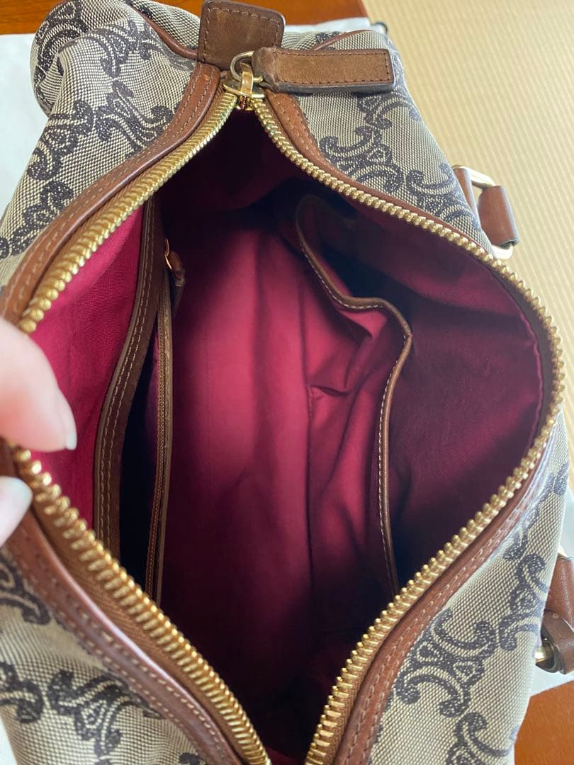 CÉLINE マカダム柄 ボストンバッグ