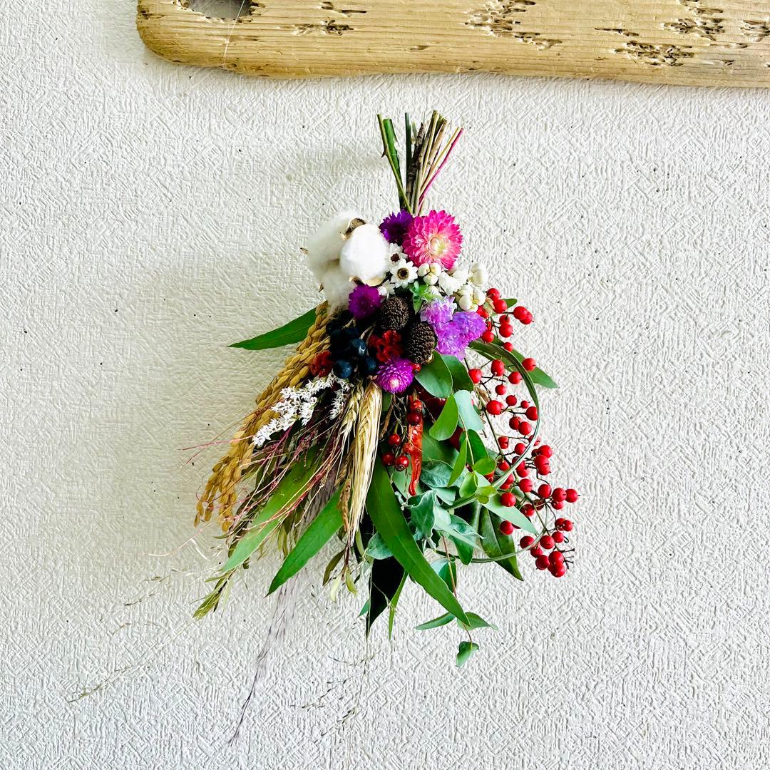 スワッグになるしめ縄2024 しめ縄リース　しめ縄スワッグ　しめ縄ブーケ