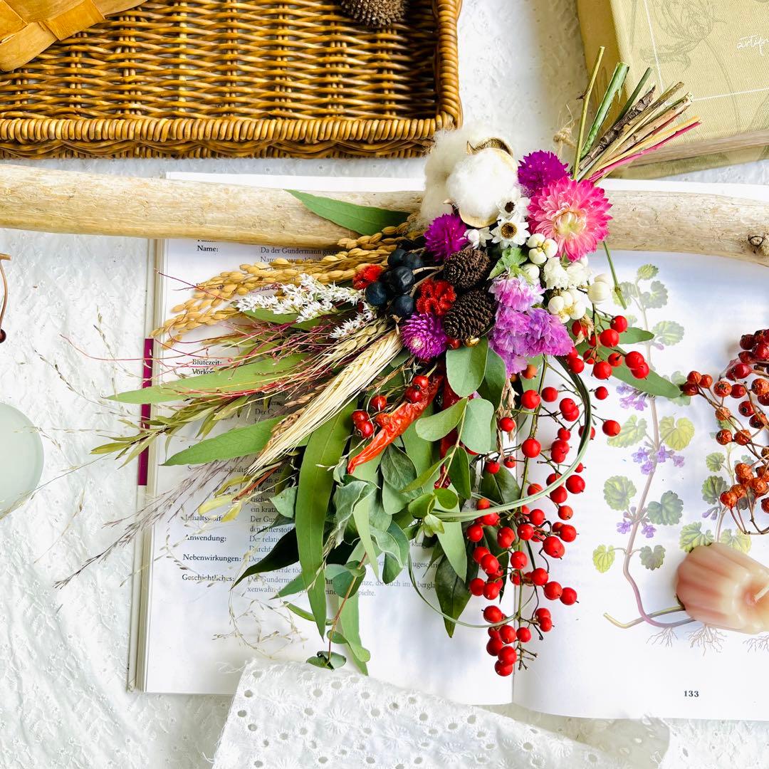 スワッグになるしめ縄2024 しめ縄リース　しめ縄スワッグ　しめ縄ブーケ