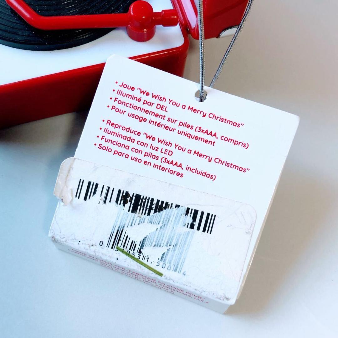 #3884【可愛い】ミスタークリスマス ライトアップ ミニ レコードプレーヤー