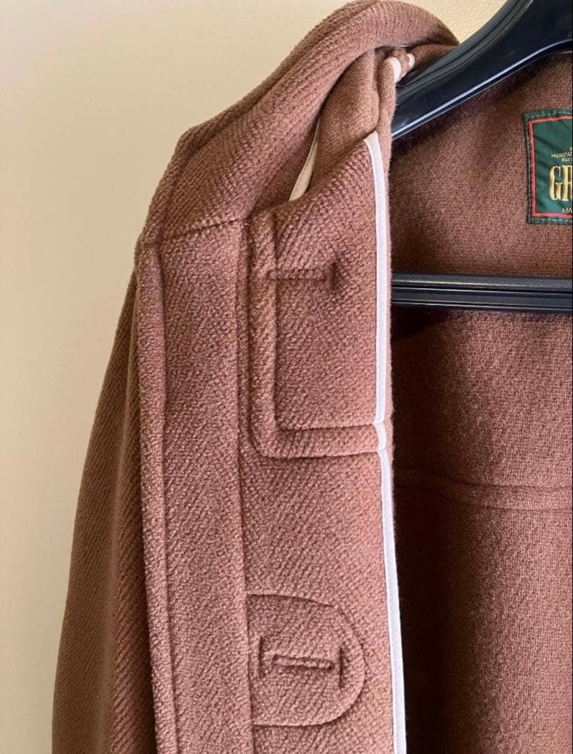 エルメス生地 ヴィンテージ グレンフェル ダッフルコート ブラウン