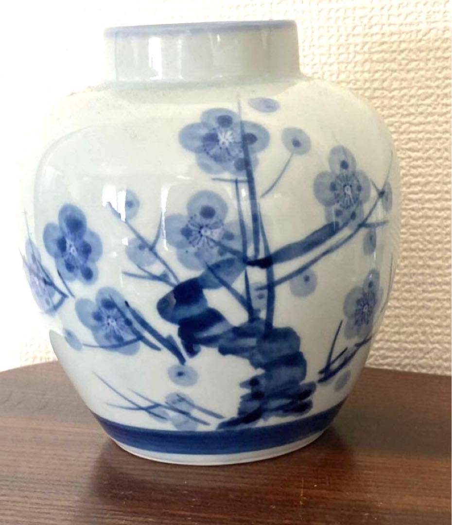 中国美術 手絵青花 梅花花瓶 壺 清代民国骨董 唐物 中国古玩
