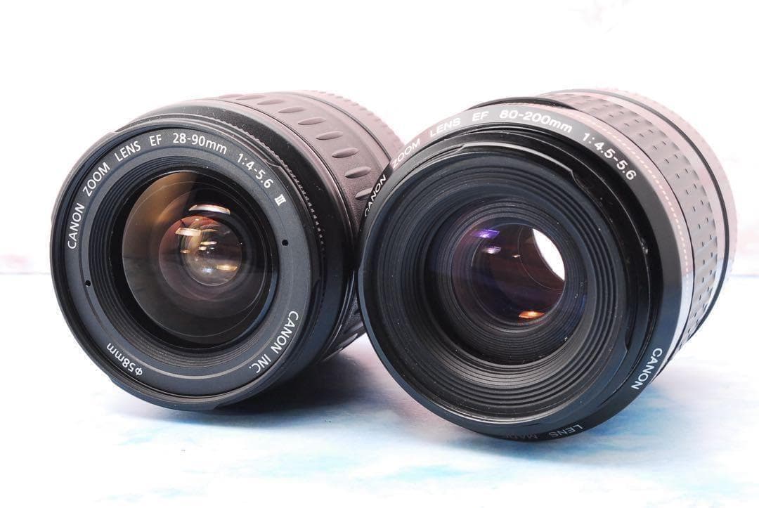 キャノン Kiss X2☆バッグ付☆望遠レンズ付Wレンズ☆一眼レフカメラ