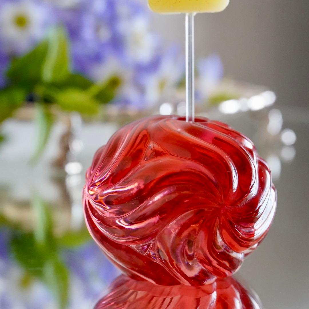 オールドバカラBACCARATローザス★燭台★赤 レッド★キャンドルスタンド★B