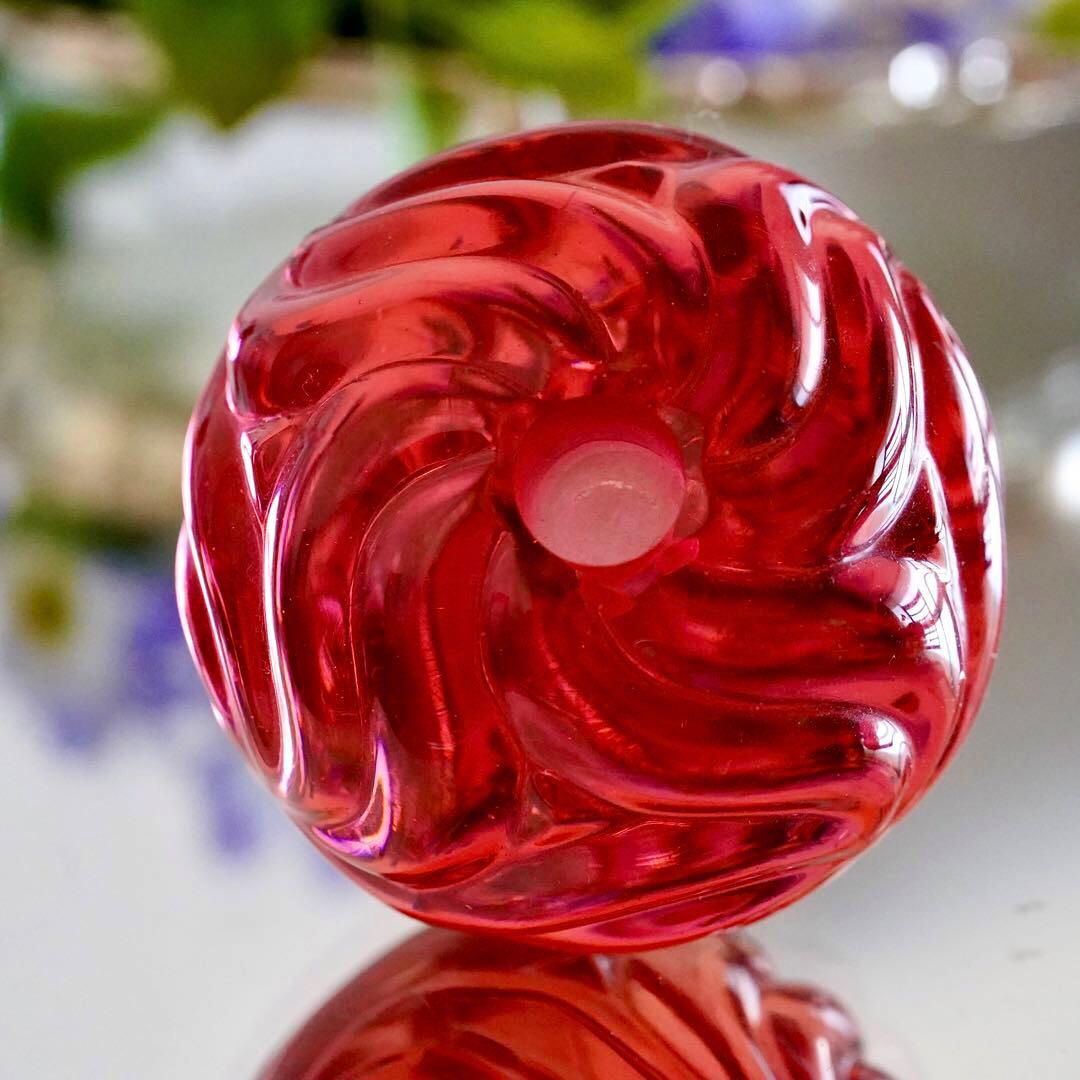 オールドバカラBACCARATローザス★燭台★赤 レッド★キャンドルスタンド★B