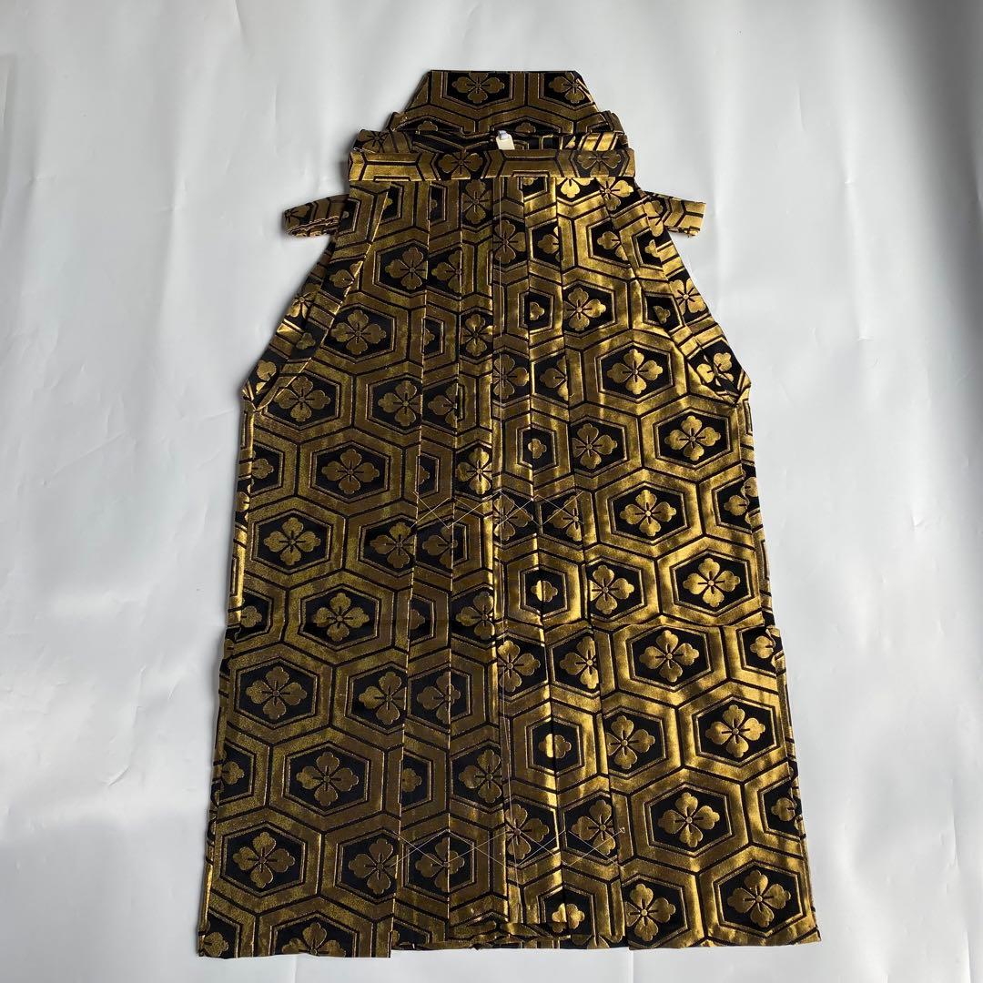 (6-6)馬乗袴　2尺1寸　亀甲紋　花菱　黒　金　舞踊　詩吟　踊袴