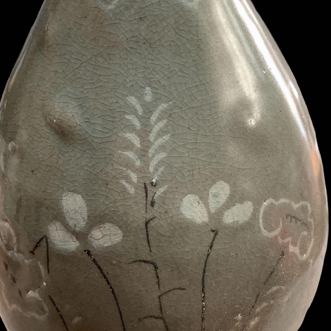 高麗時代　青磁花瓶　朝鮮 韓国 高麗　花器 骨董美術品 古美術 時代品 古玩