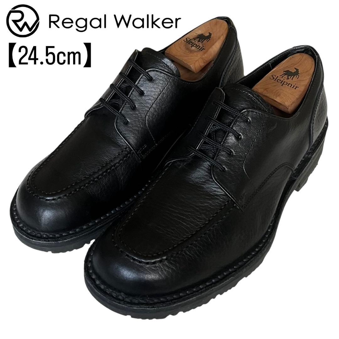 極美品 リーガルウォーカー 24.5 レザー シボ革 Uチップ ゴアテックス 黒