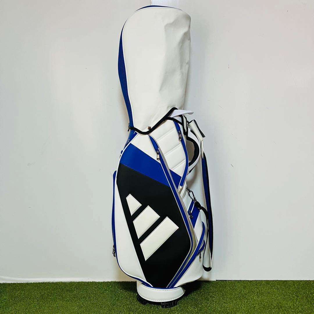美品 アディダス adidas メンズ ゴルフ キャディバッグ 9.5型 カート