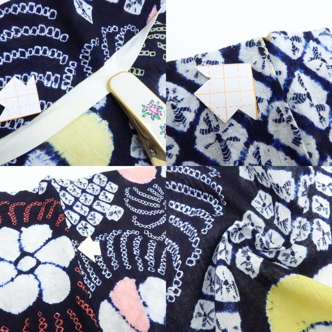 専用Y3423◆美品 有松鳴海絞り 綿 居敷当て付 手縫い 高級浴衣