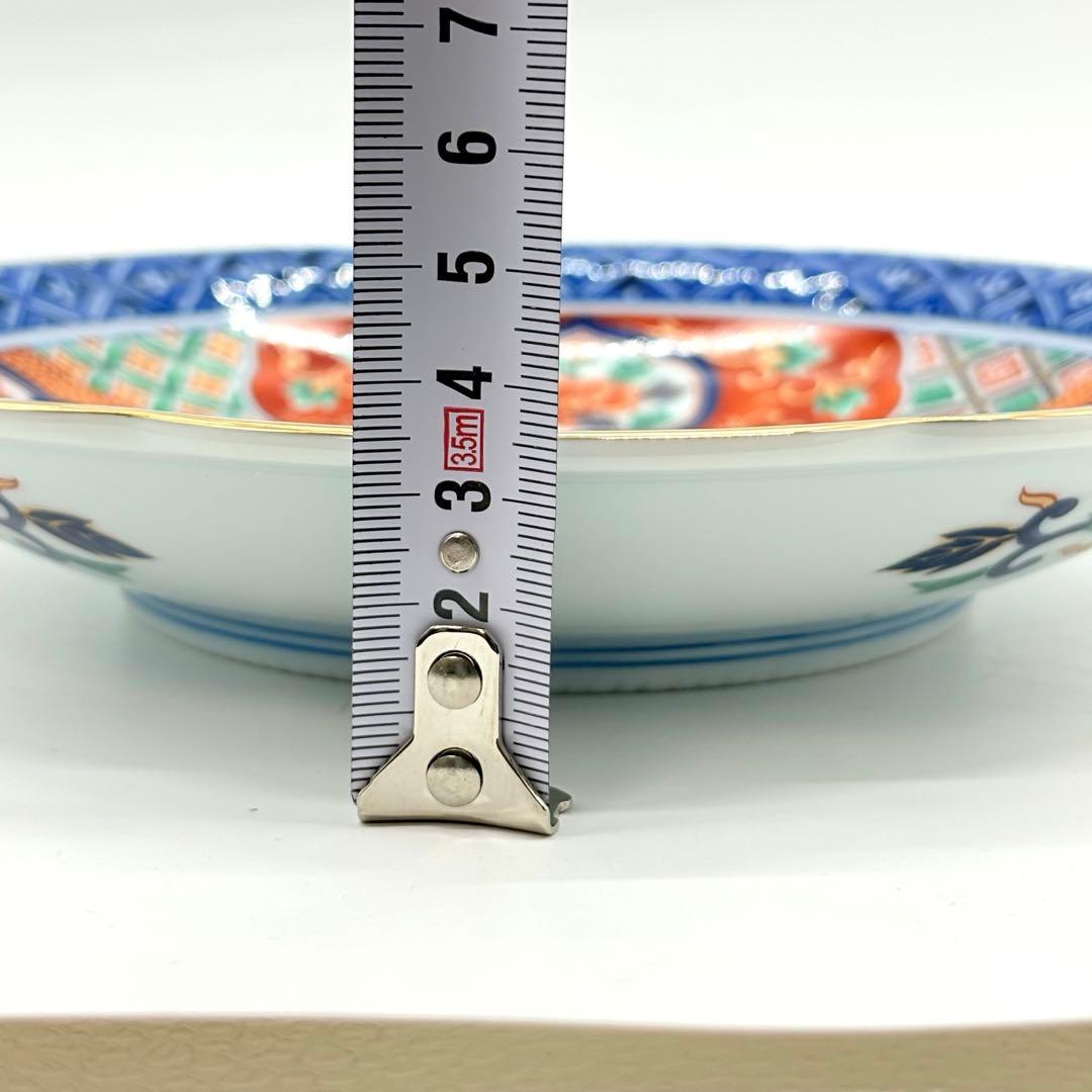 有田焼　明宝窯　中皿　5枚セット　金彩色絵　間取花紋　銘々皿　染錦　古伊万里意匠