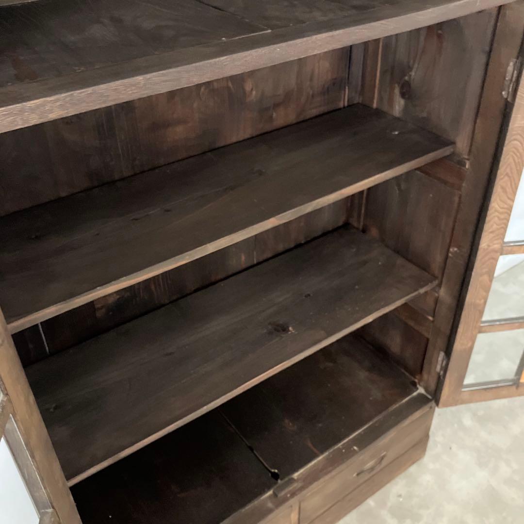 レトロ　アンティーク　古道具　古家具　本棚　食器棚　ガラス棚　キャビネット