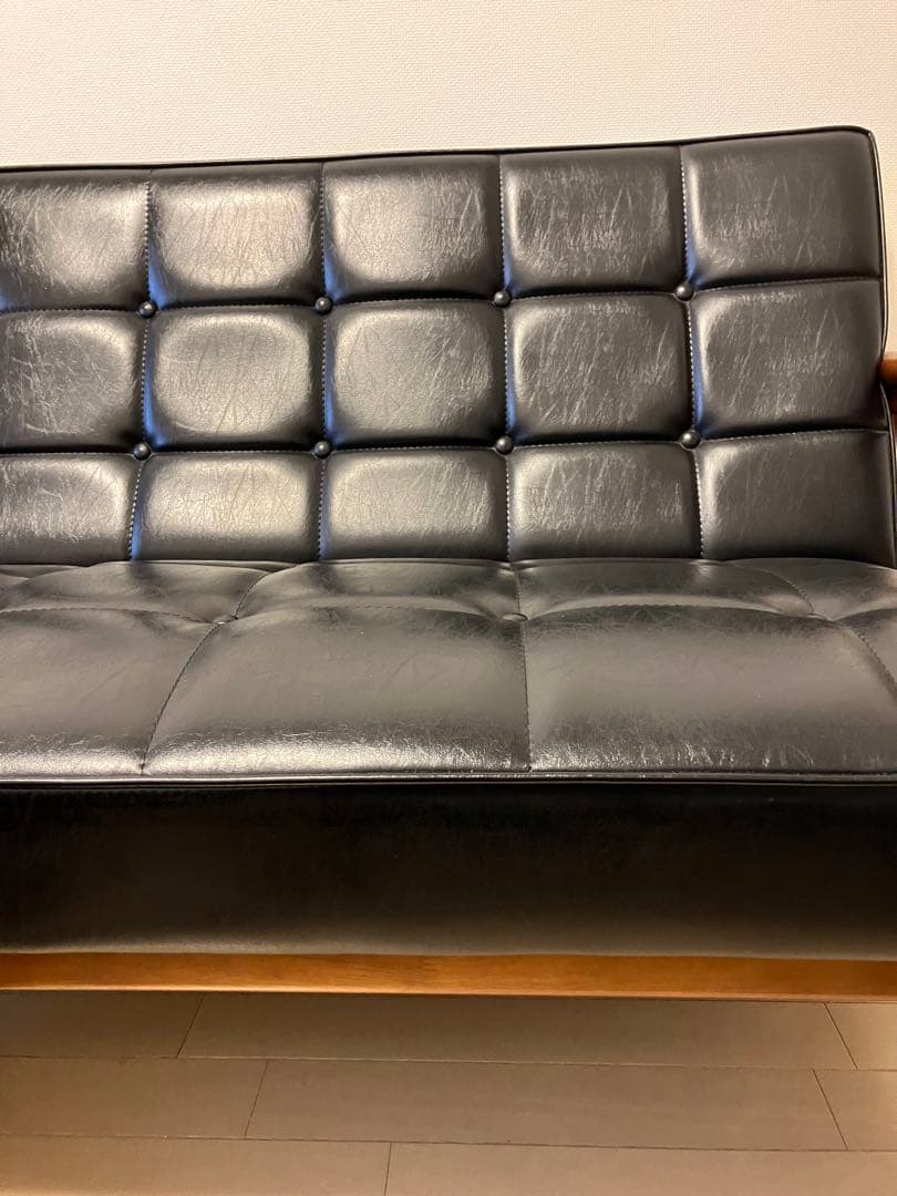 カリモク60 Kチェア 2シーター ブラック　ソファ