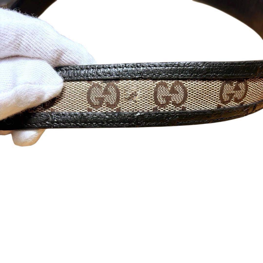 グッチ GUCCI ベルト インターロッキング GG柄 ブラウン キャンバス