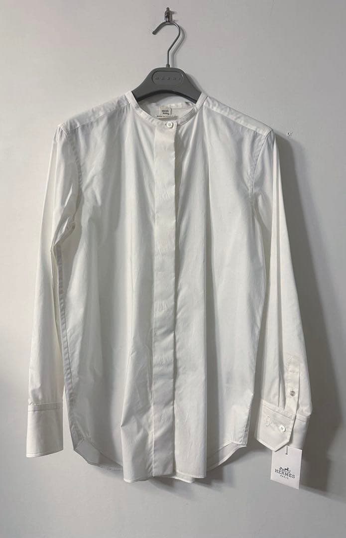 新品未使用　HERMES エルメス　ノーカラーシャツ　36