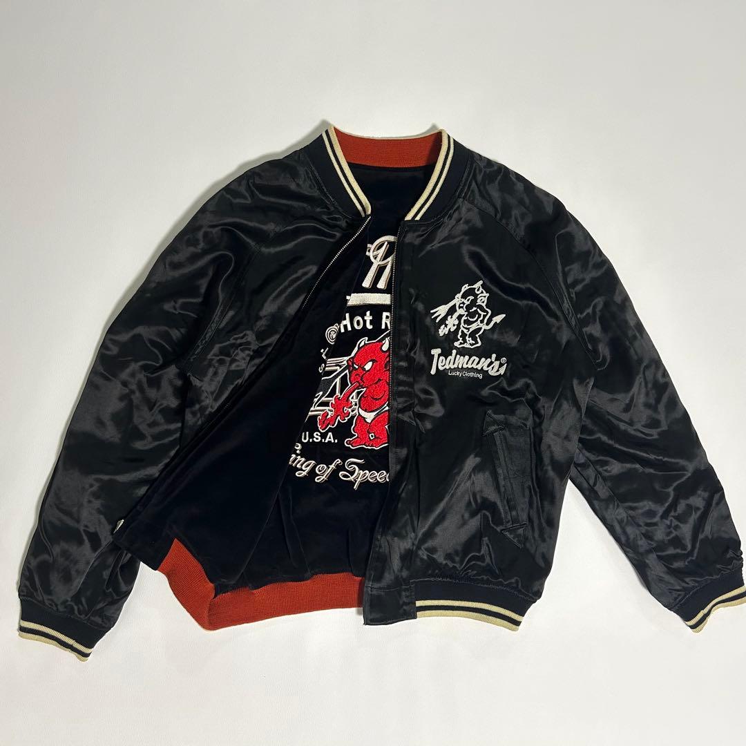 【希少】TEDMAN テッドマン リバーシブル スタジャン 42 黒× 刺繍