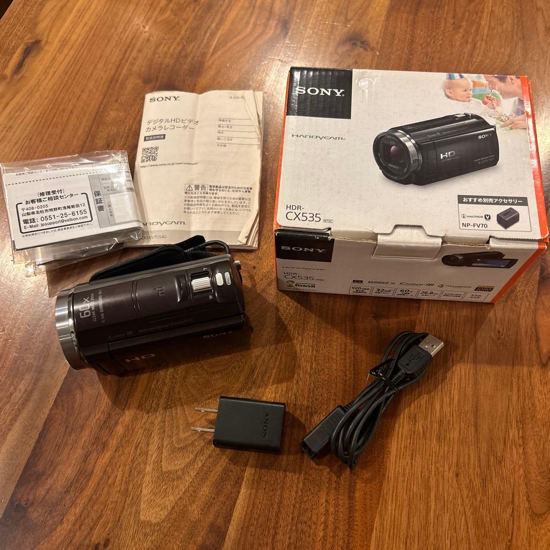 【訳あり】SONY HDR-CX535 ビデオカメラ ボルドーブラウン