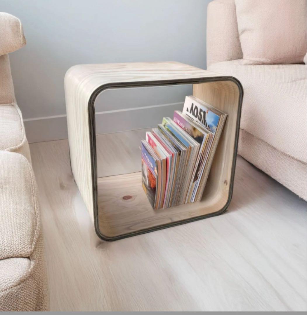 【補修あり】 R型シェルフ（角がない 合板 木製品 収納 インテリア 積み重ね）